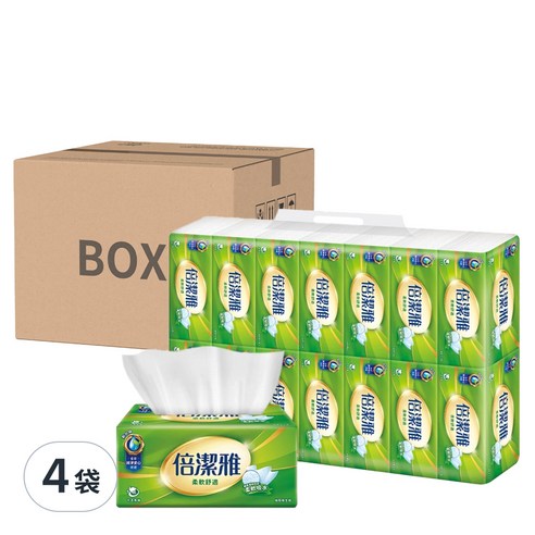 倍潔雅 抽取式衛生紙14包 × 4袋